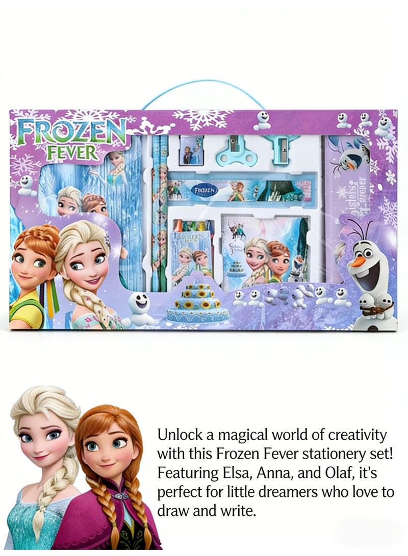 Disney 16-piece student stationery set, school supplies gift box set, suitable for primary school students, including pencils, erasers, pencil sharpeners-pencil cases-colored crayons-notebooks, etc. Birthday gift for back-to-school season - Image 3